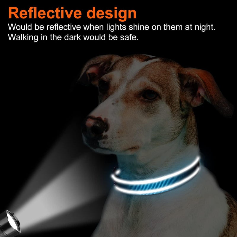 Joytale Reflective Dog Collar, Soft Neoprene Padded, Metal D-Ring, Nylon Pet Collar Adjustable for Small Dogs, Sky Blue, S - Image 5